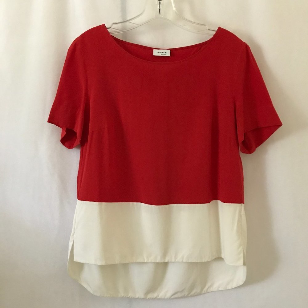 Akris Punto 100% Silk Colorblock Blouse